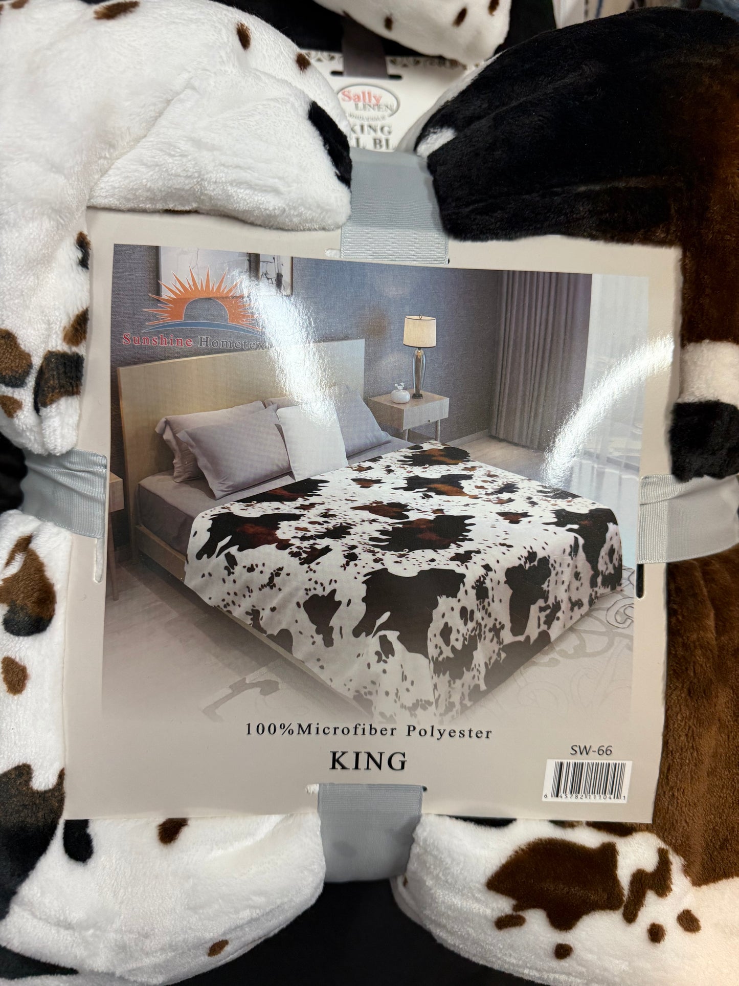 Cow Print King Size Flannel Blanket